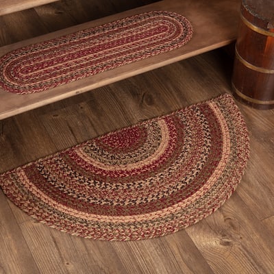 Cider Mill Jute Rug Half Circle w/ Pad 16.5x33 - 16.5" x 33"