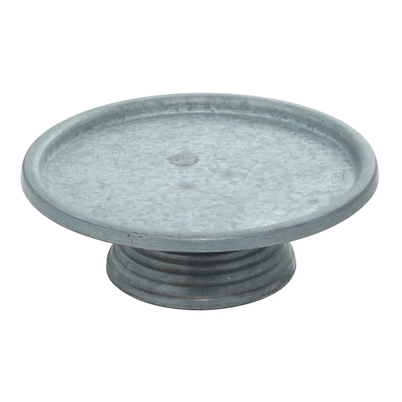 Gray Metal Galvanized Cake Stand - 13 x 13 x 4
