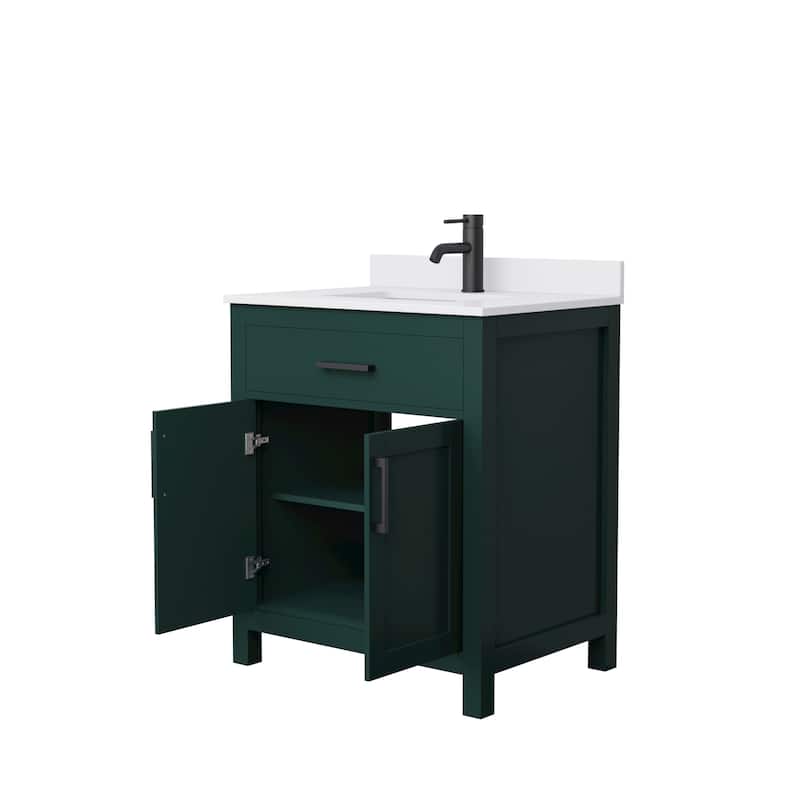 Beckett 30 Inch Single Vanity, Cultured Marble Top