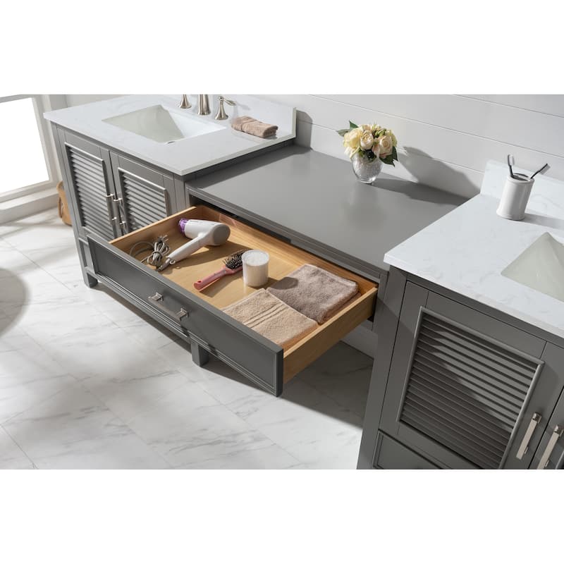 Estate 102" Double Sink Bathroom Vanity Modular Set in Grey