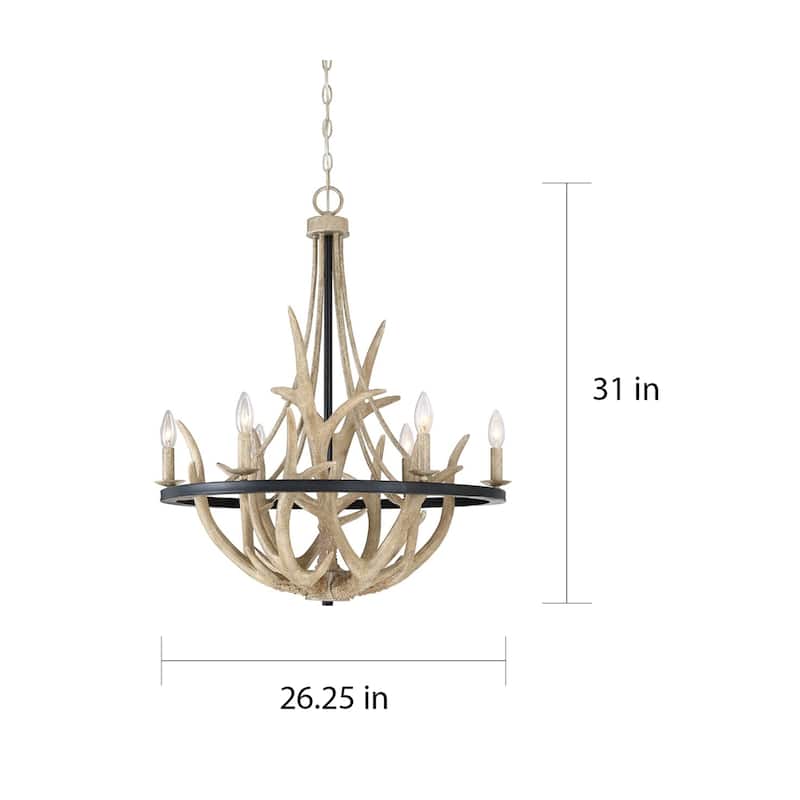 Carbon Loft Ranaut Earth Black 6-light Chandelier
