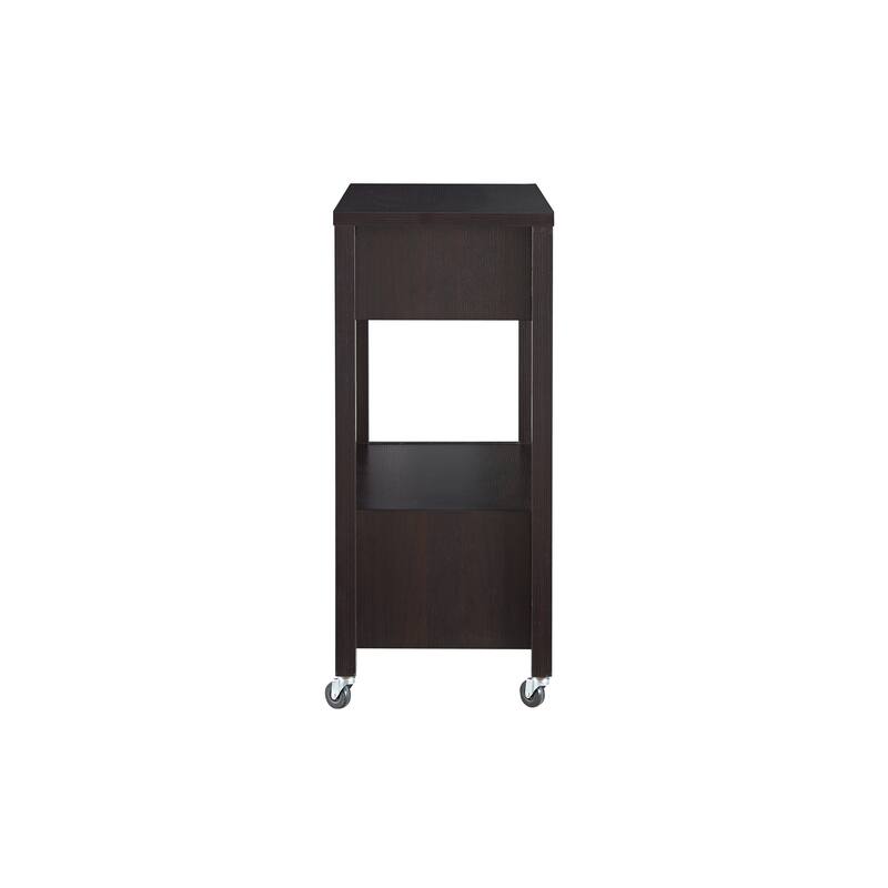 Newsom Modern 2-Drawer Caster Serving Cart with Towel Bar by Furniture of America