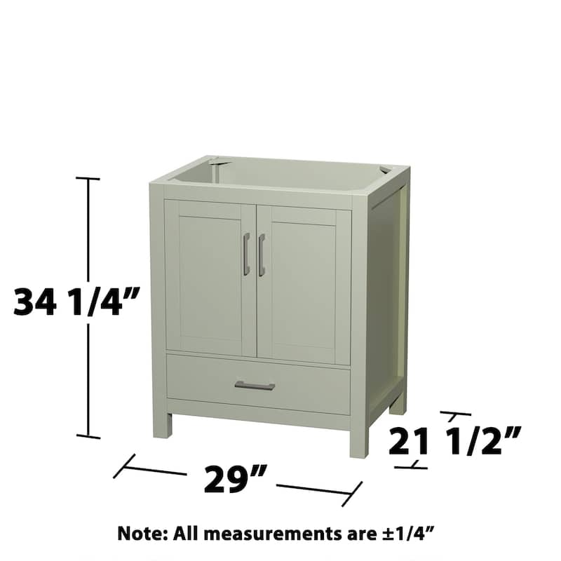 Wyndham Collection Sheffield 30" Hardwood Vanity Cabinet and Mirror -