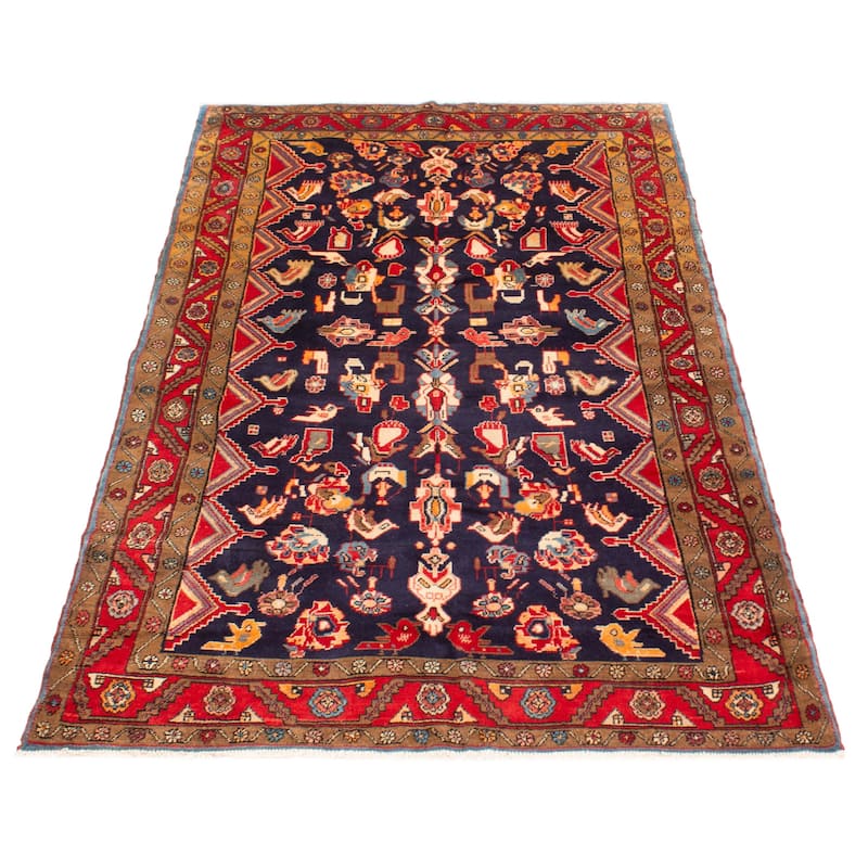 ECARPETGALLERY Hand-knotted Andelz Navy Wool Rug - 4'11 x 7'10