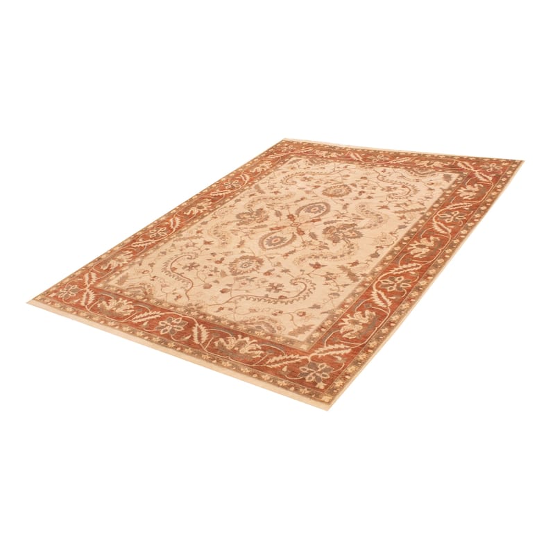 ECARPETGALLERY Hand-knotted Chobi Finest Ivory Wool Rug - 8'11 x 11'2