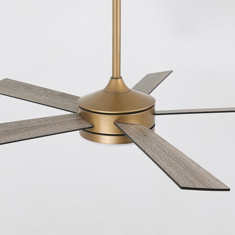 Vaczon 48" Gold Reversible Dimmable LED Smart Ceiling Fan with Light, App Comtrol and Remote
