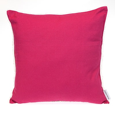 Square Cotton Throw Pillow with Zipper - 16" - Pink