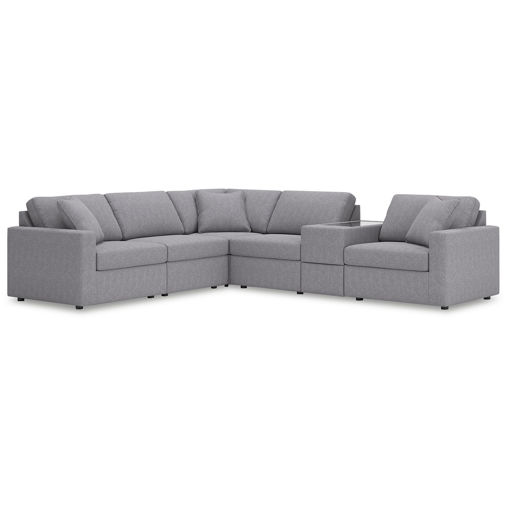 Signature Design by Ashley Modmax 6-Piece Sectional with Storage Console - 124" W x 107" D x 36" H