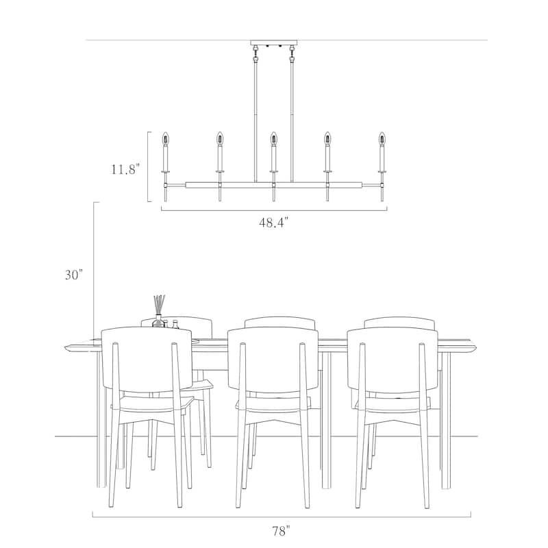 Modern Transitional 12-Light Wheel Chandelier Linear Kitchen Island Pendant Lights for Large Dining table