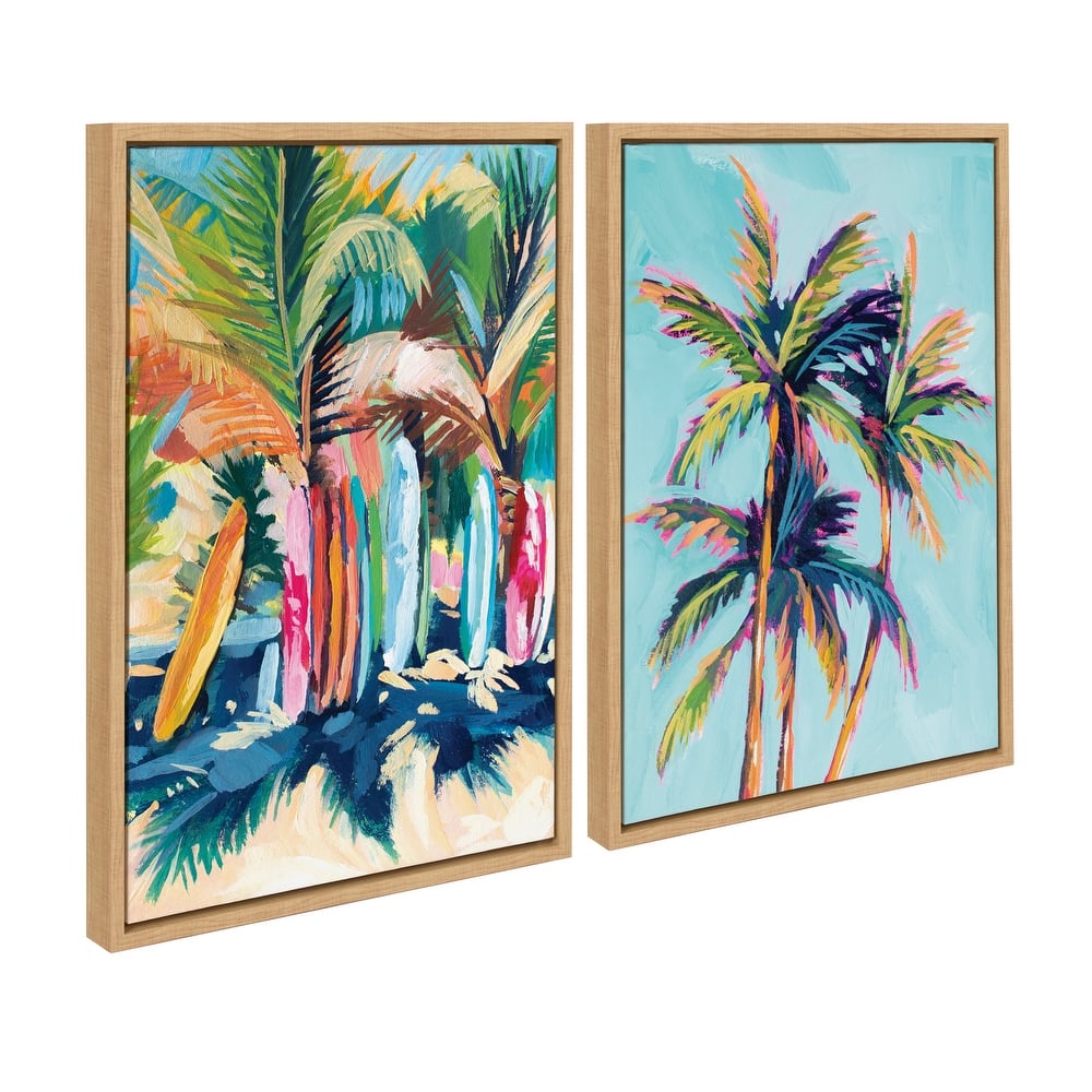 Kate and Laurel Sylvie Surf and Sand Canvas Art Set by Rachel Christopoulos