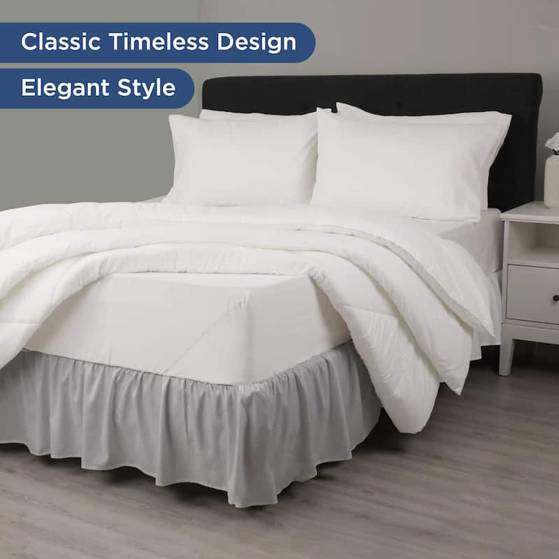 Martex 100% Microfiber Dust Ruffle Hotel Quality 16" Drop Bed Skirt