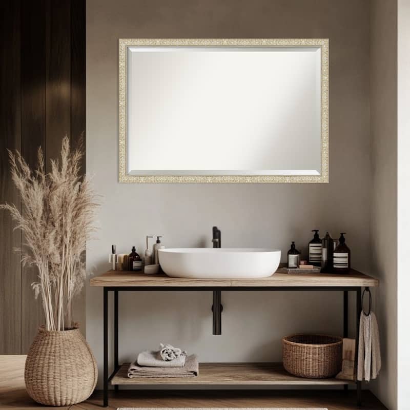 Lila Beveled Wood Framed Bathroom Vanity Wall Mirror