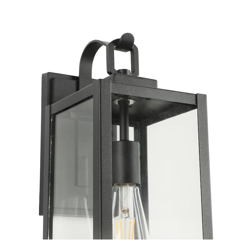 Vintage-Inspired Black Clear Glass Wall Lamp