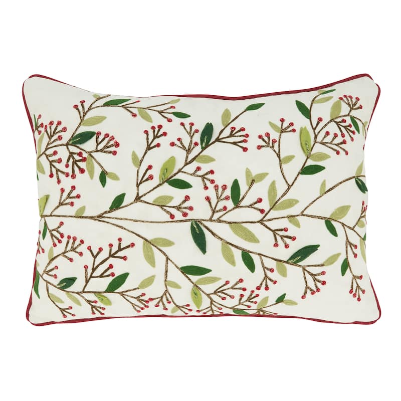 Berry Bright Red Berries Throw Pillow - Cover Only - 14"x20"