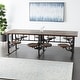 preview thumbnail 31 of 37, Brown Teak Wood Dining Table with Two, Four or Eight Attached Seats Brown - 100"W, 31"H
