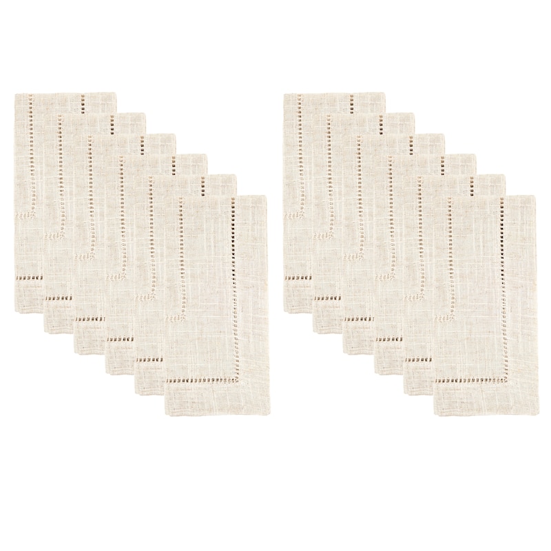 Linen Blend Toscana Double Hemstitched Napkin (Set of 12)