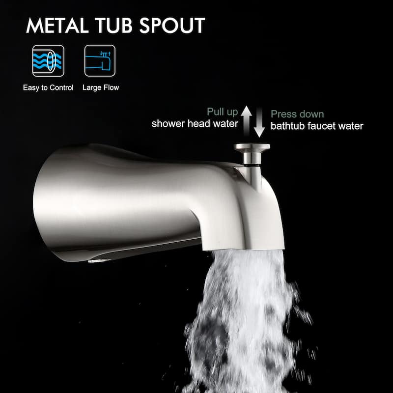 10 in. Wall Mounted Single-Handle 2-Spray Round Tub and Shower Faucet