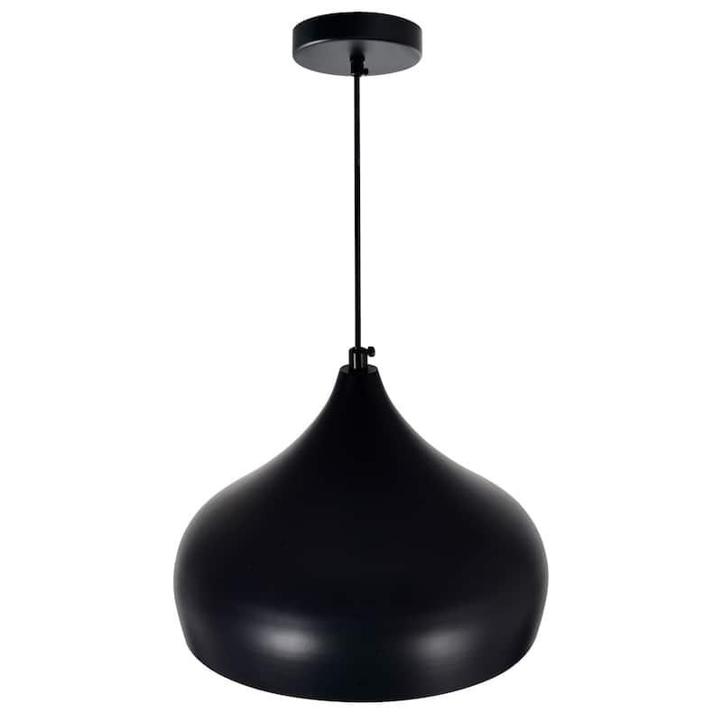 Dynamic 13 Inch 1 Light Down Pendant With Black Finish