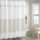 preview thumbnail 5 of 12, Porch & Den Onassis Modern Stripe Tassel Shower Curtain Taupe