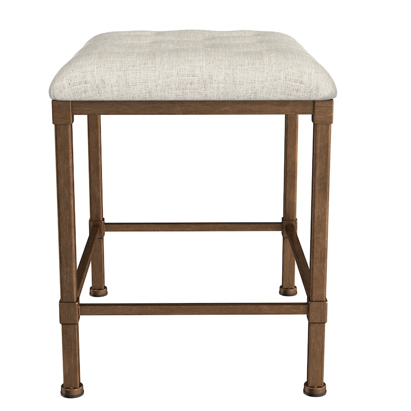 Hillsdale Katherine Backless Metal Vanity Stool, Golden Bronze - Golden Bronze - 18.5H x 18.5W x 15D