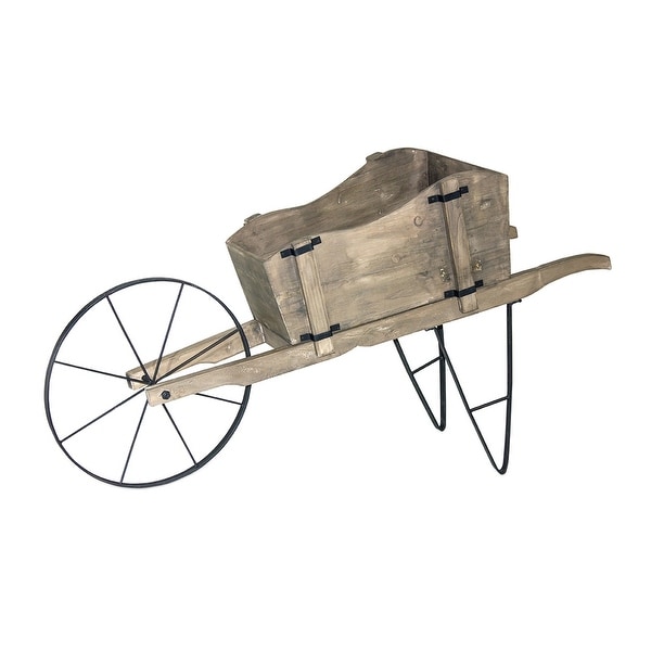 27" Gray and Black Rustic Finish Wheelbarrow - N/A