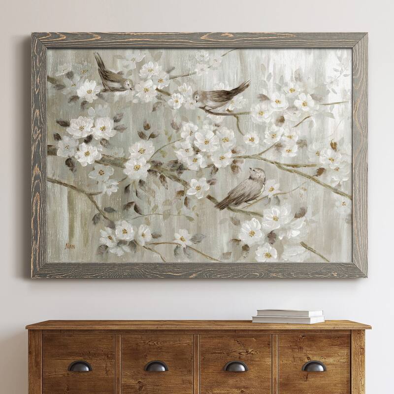 Neutral Spring Birds-Premium Framed Canvas - Ready to Hang