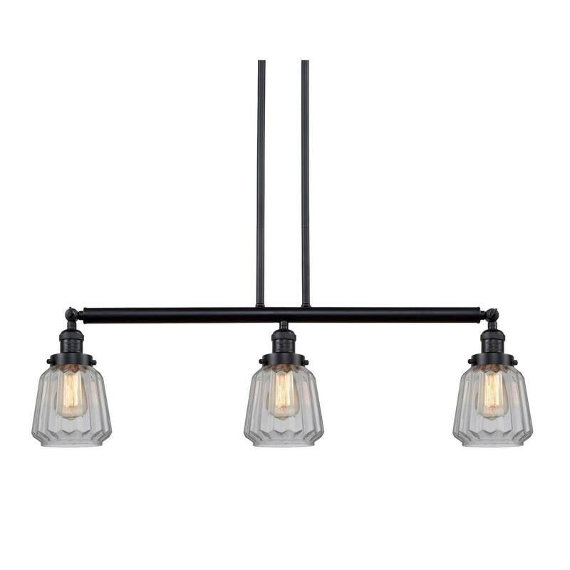 Innovations Lighting Chatham 3 Light 39" Wide Linear Chandelier - Matte Black / Clear