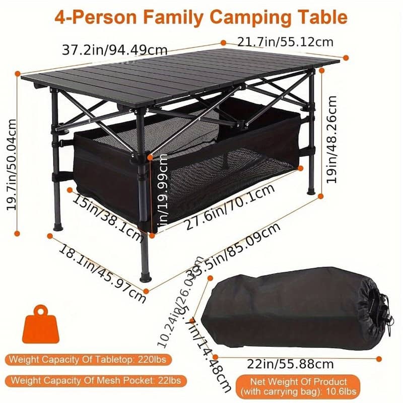 Lightweight Aluminum Folding Camping Table
