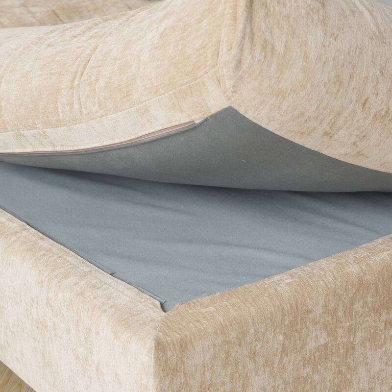 134" Cloud Sectional Couches for Living Room, Convertible U Shape Couch with Ottoman, 6 Seater Modular Sectional Sofa