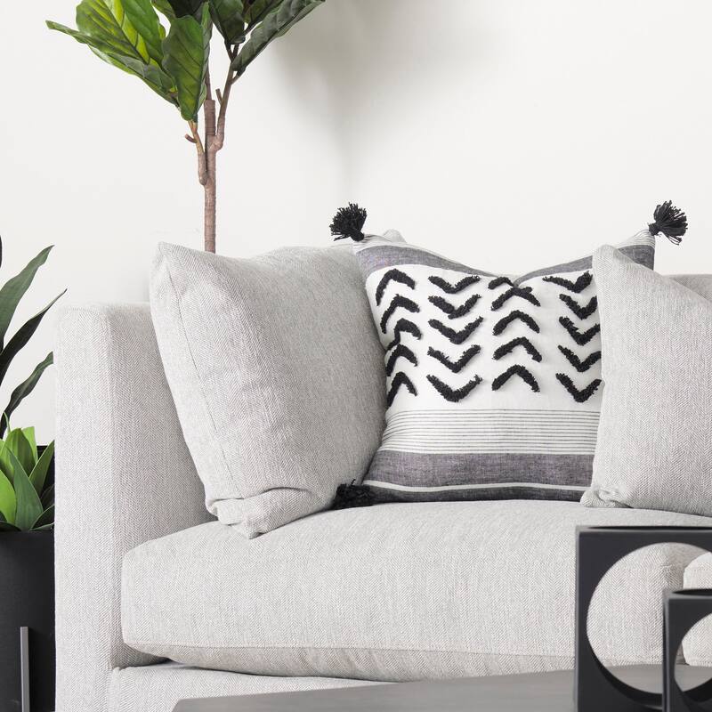 Valence Light Gray Arm Pillow Sectional Piece - 18.11 x0.79 x27.95