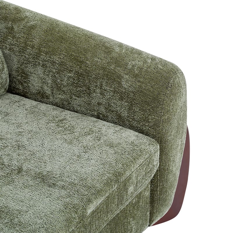 Christopher Knight Home - Hartly Modern Chenille Upholstered 3-Seater Sofa with Solid Wood Legs