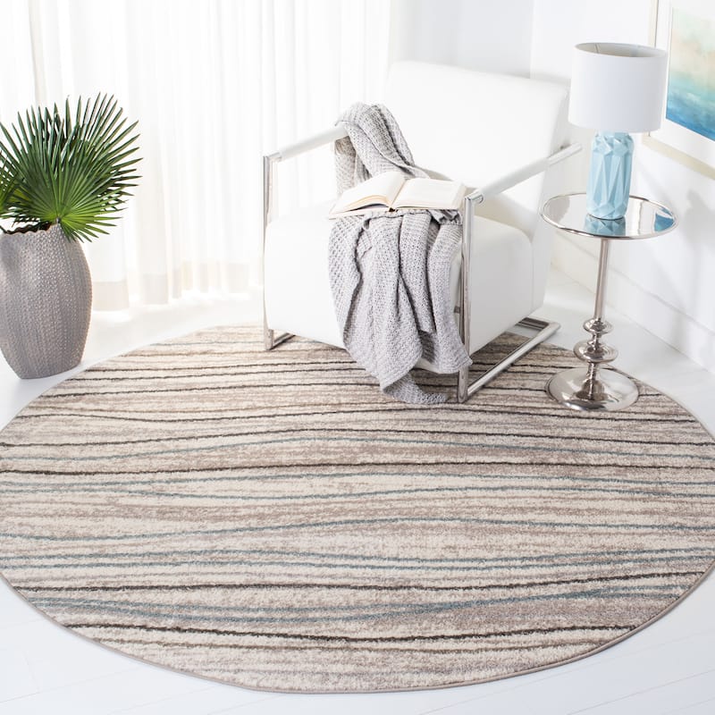 SAFAVIEH Amsterdam Stancuta Modern Rug - 5'1" Round - Cream/Beige