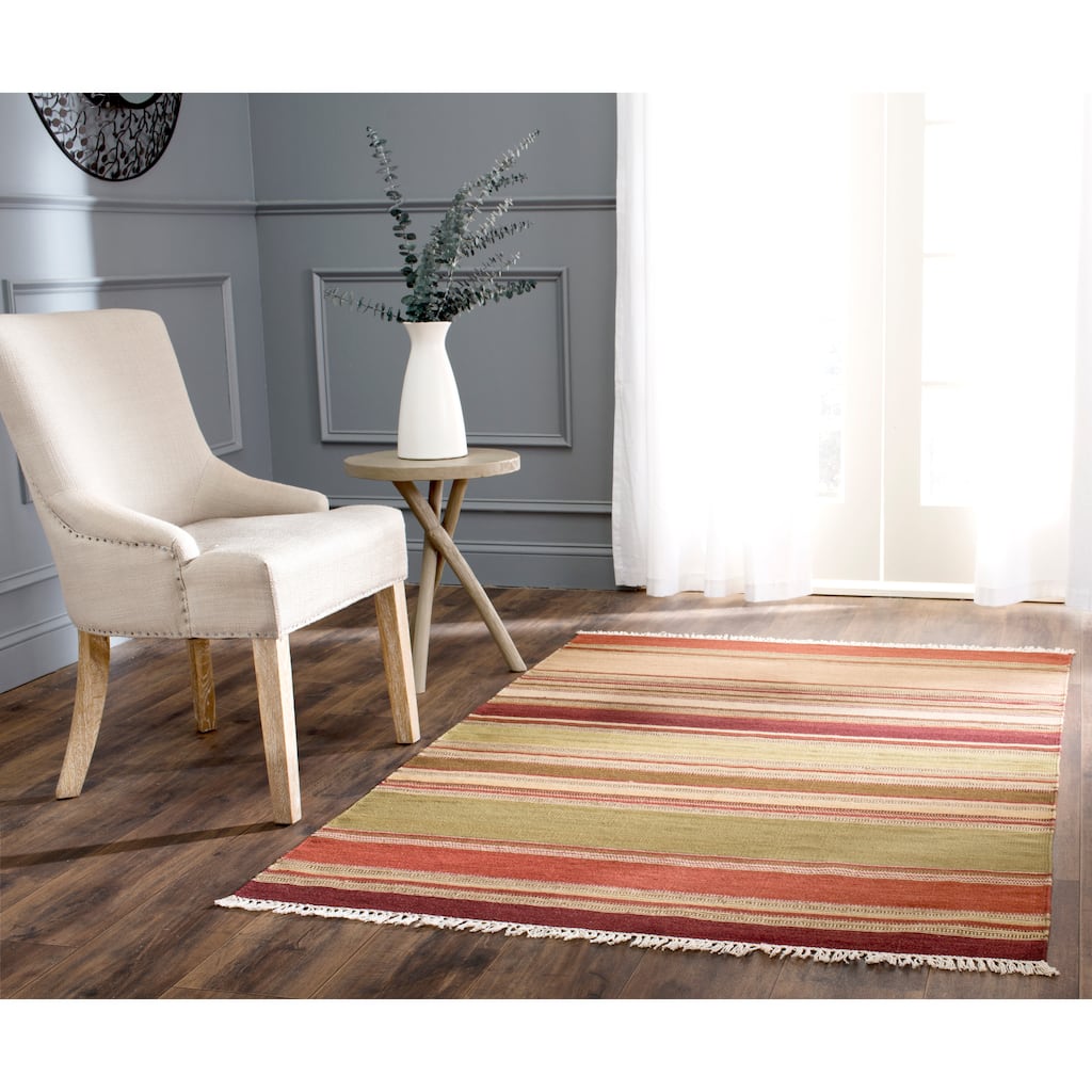 SAFAVIEH Handmade Striped Kilim Chante Stripe Wool Rug