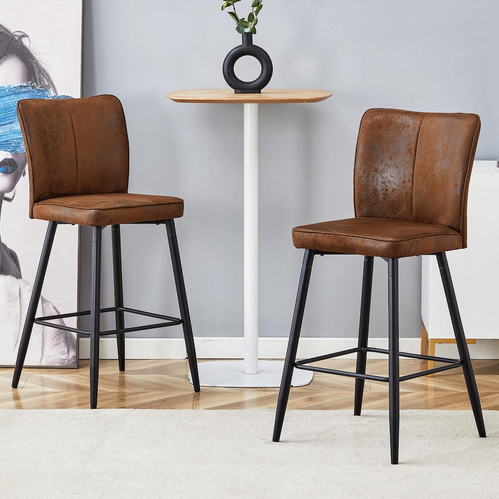 Techno-Fabric Bar Chair Set - Two Pieces,The backrest has a vertical and smooth line design