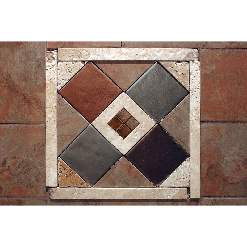 2" x 2" Hammered Copper Tile - Quantity 8 (T2DBH_PKG8)
