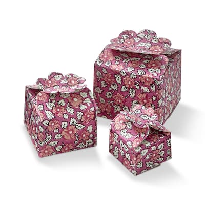 Emma Handmade Pink Paper Gift Box - Decorative Spring Summer Box for Gifts - 1.5" H x 2.25" L x 2.25" W