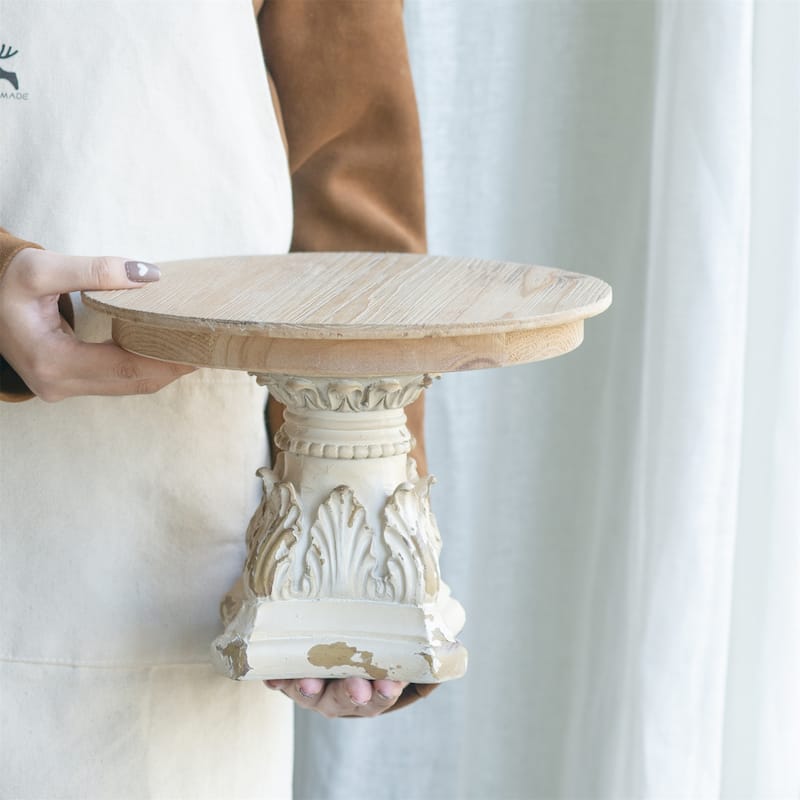 Wood Cake Plate with Magnesium Base
