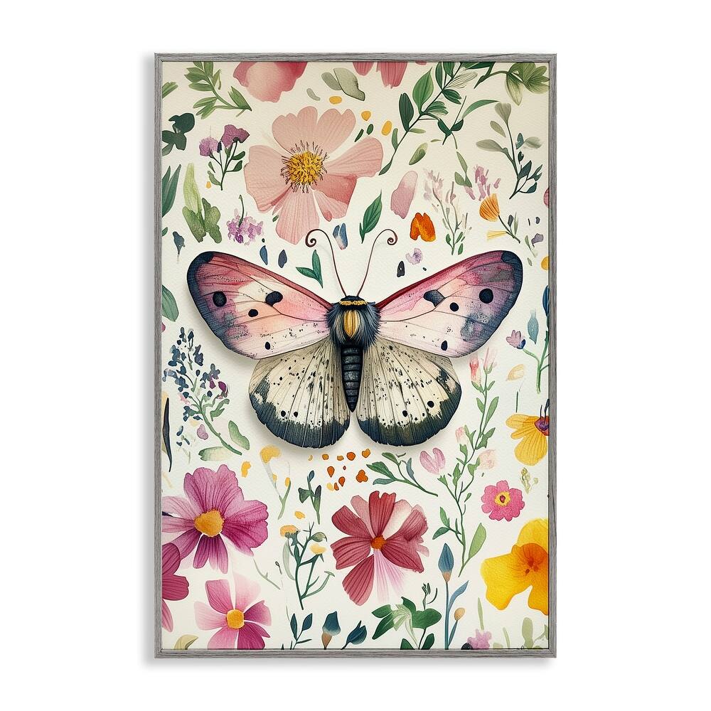 Stupell Botanical Butterfly & Herbs Framed Giclee Art Design By The Dutch Lady