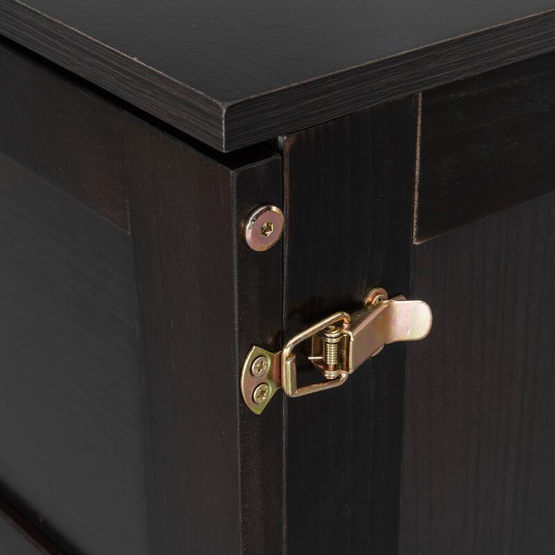 Rattan Weaving Accents Murphy Bed Full Size Foldable Wall Cabinet Bed with Underbed Storage Drawers and Golden Handles