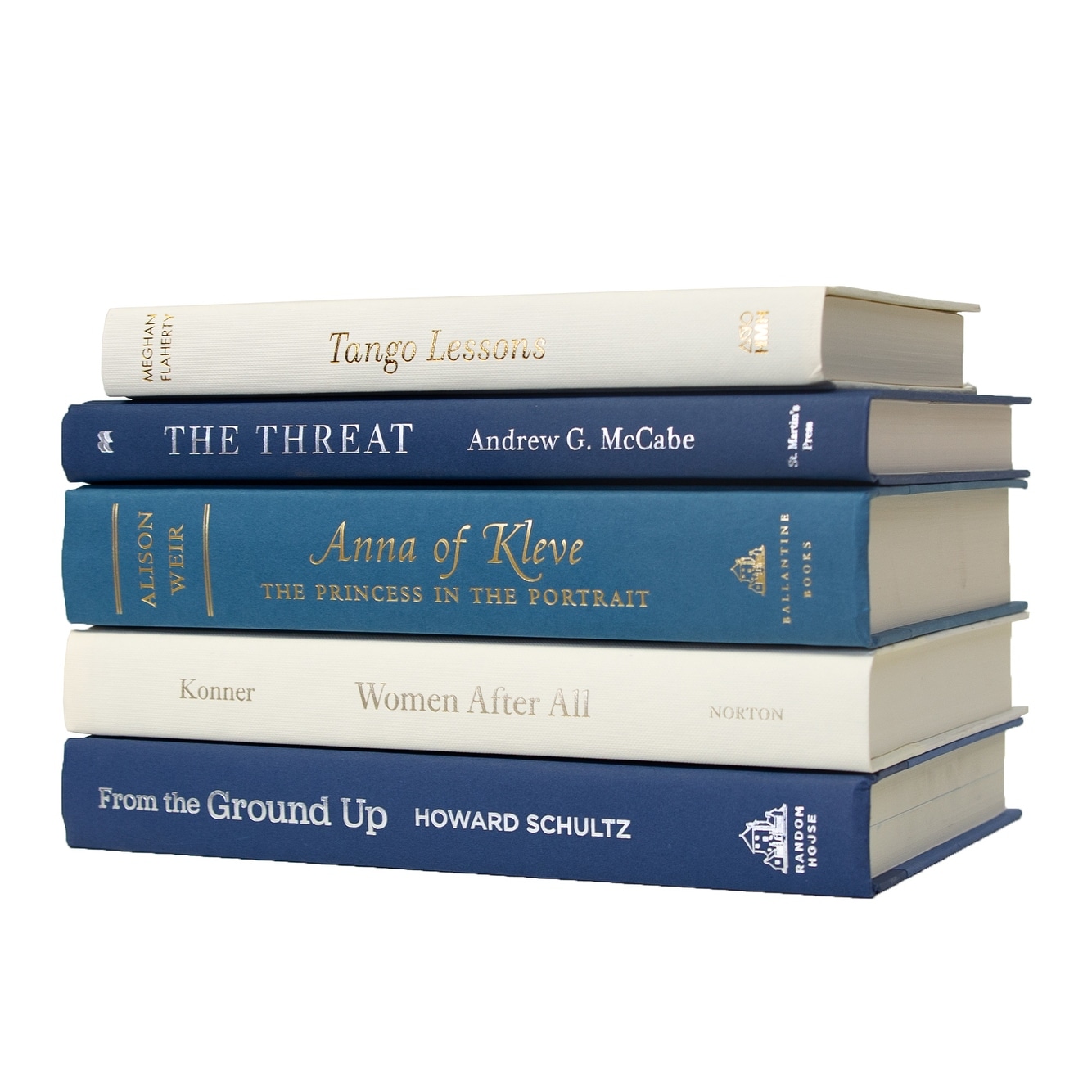 Decorative Books - Coast Book Stack - 5 Blue Books