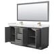 preview thumbnail 29 of 45, Strada 72-Inch Double Vanity Set, Cultured Marble Top, 70-Inch Mirror