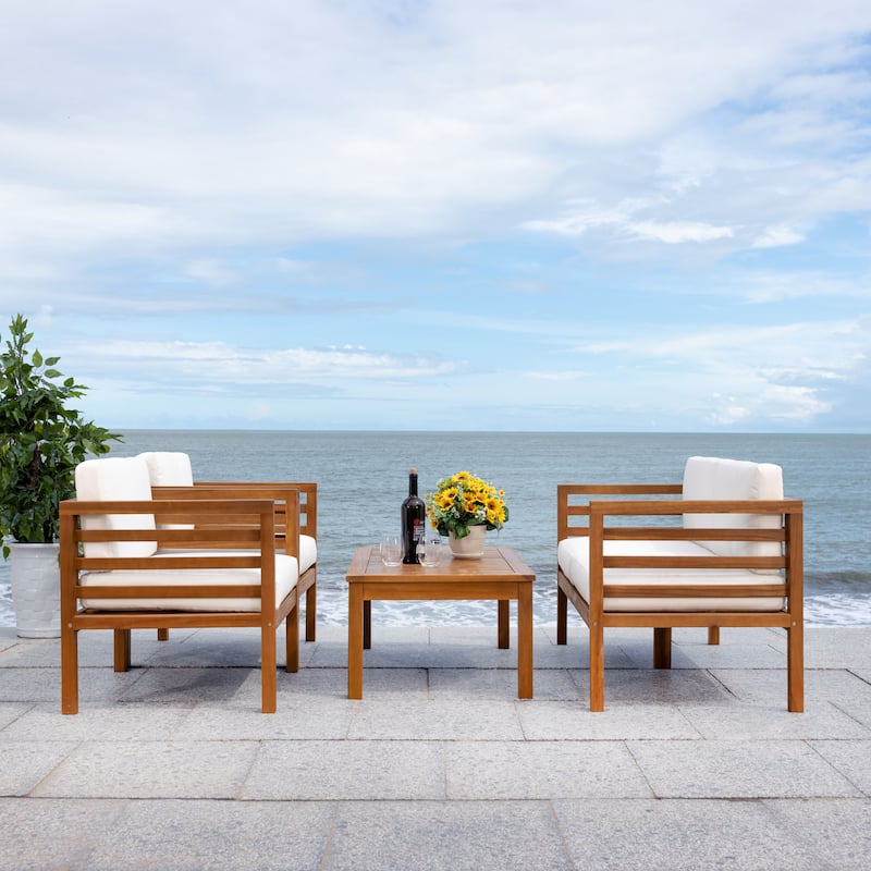 SAFAVIEH Outdoor Samira 4-Piece Outdoor Set - 26W x 26D x 49H