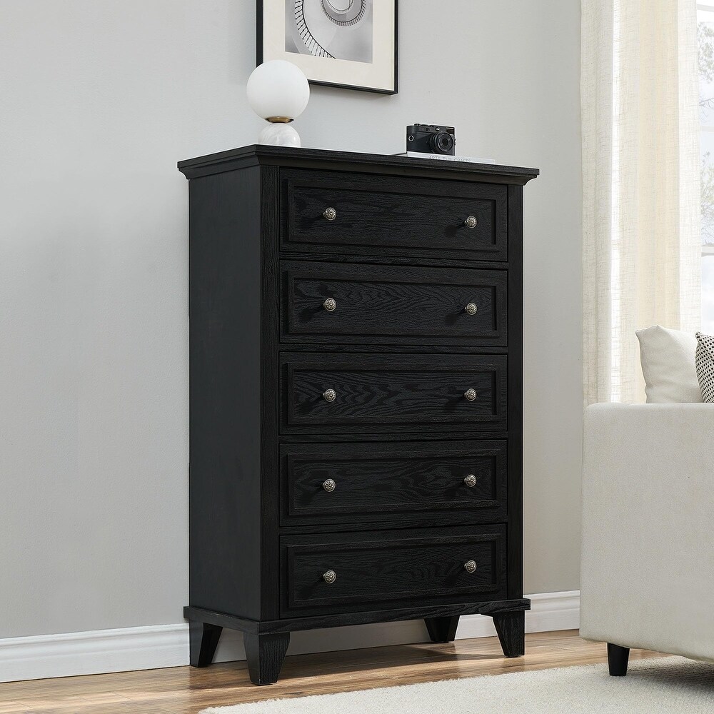 blue dress for baby girl Rib Dresser w. 4 Drawers Soft Black — Brooklyn City Furniture main image 1