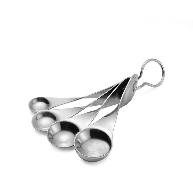 Nambe Twist Measuring Spoons - 7" x 9.2" x 2.5" - Silver