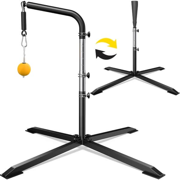 slide 2 of 8, 2-in-1Heavy Duty Baseball Tee for Batting & Hanging with Adjustable Height 30"-46"