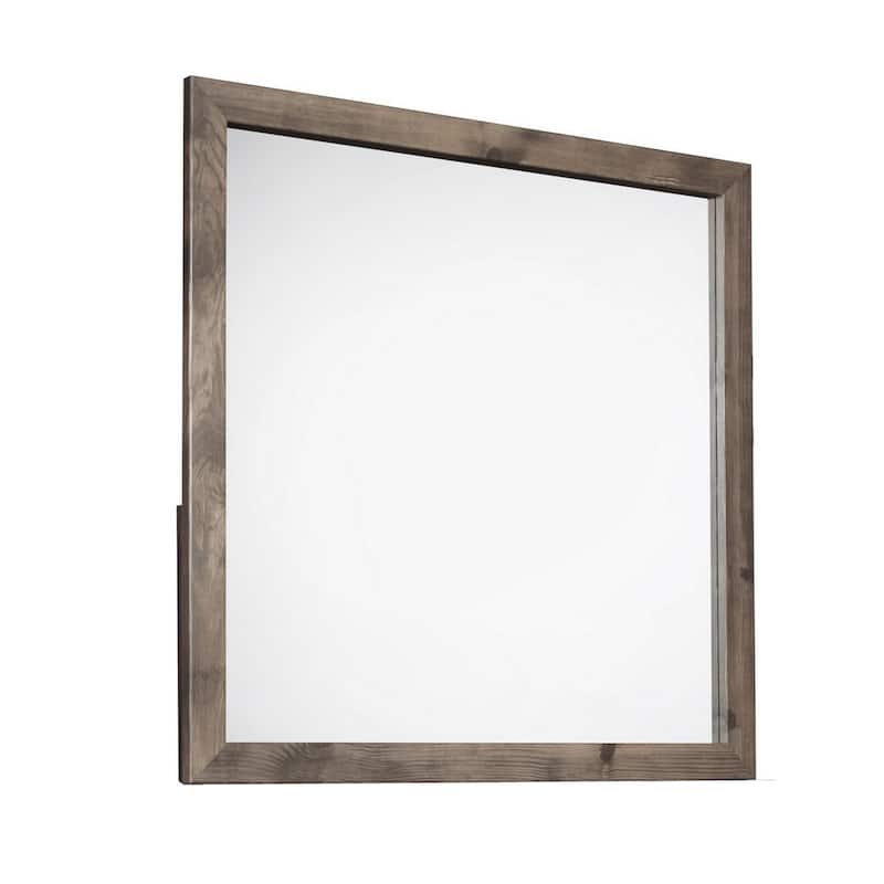 Ent 40 x 40 Dresser Mirror, Tempered Glass, Rectangular Frame, Greige
