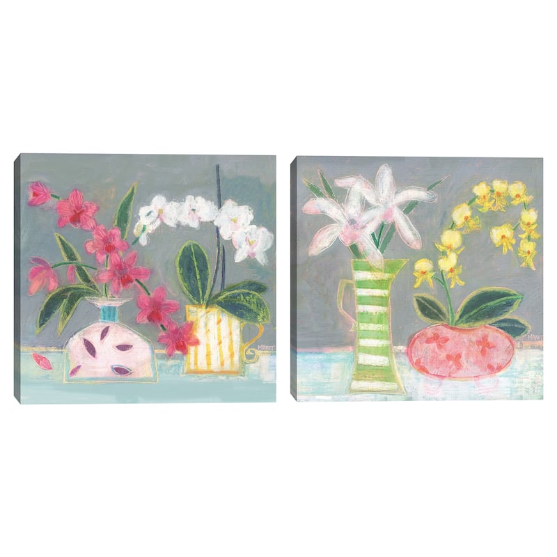 Orchids 1 & Orchids 2 by Maret Hensick Canvas Art Prints