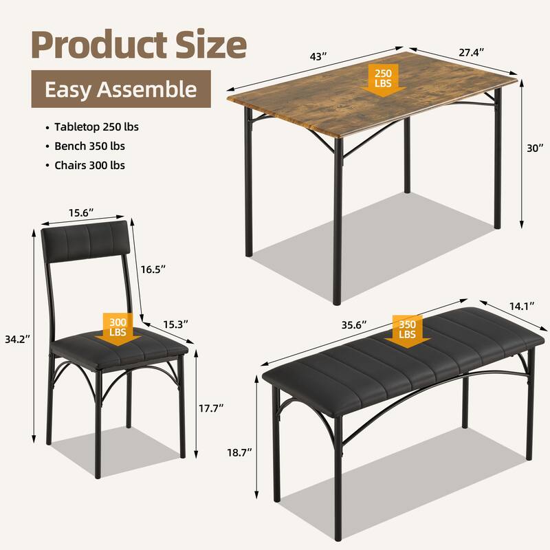 Space-Saving Dining Table Set,Ideal for Small Spaces - Featuring a Stylish Faux Marble or Wood Grain Table with Modern Chairs