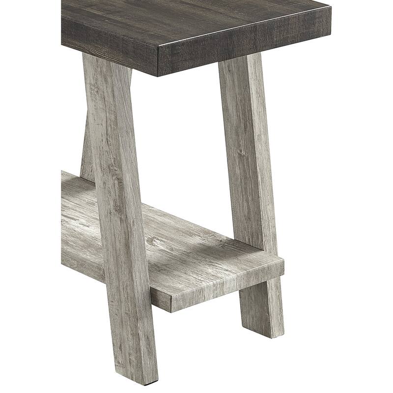 23.5" Modern Rectangular Side Table with Storage Shelf and Splayed Legs for Living Room or Bedroom
