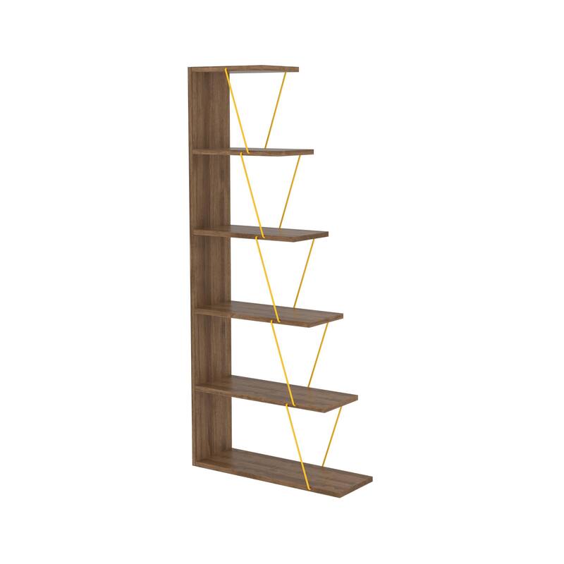Furnish Home Store Modern 5 Tier Ladder Bookshelf Organizers, Narrow Bookshelf for Small Spaces Office Furniture Bookcase